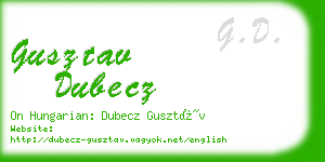 gusztav dubecz business card